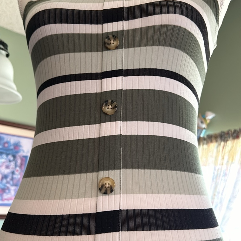 No Boundaries S (3-5) Women’s Striped Ribbed Tank Style Bodycon Dress NWOT - Picture 4 of 11